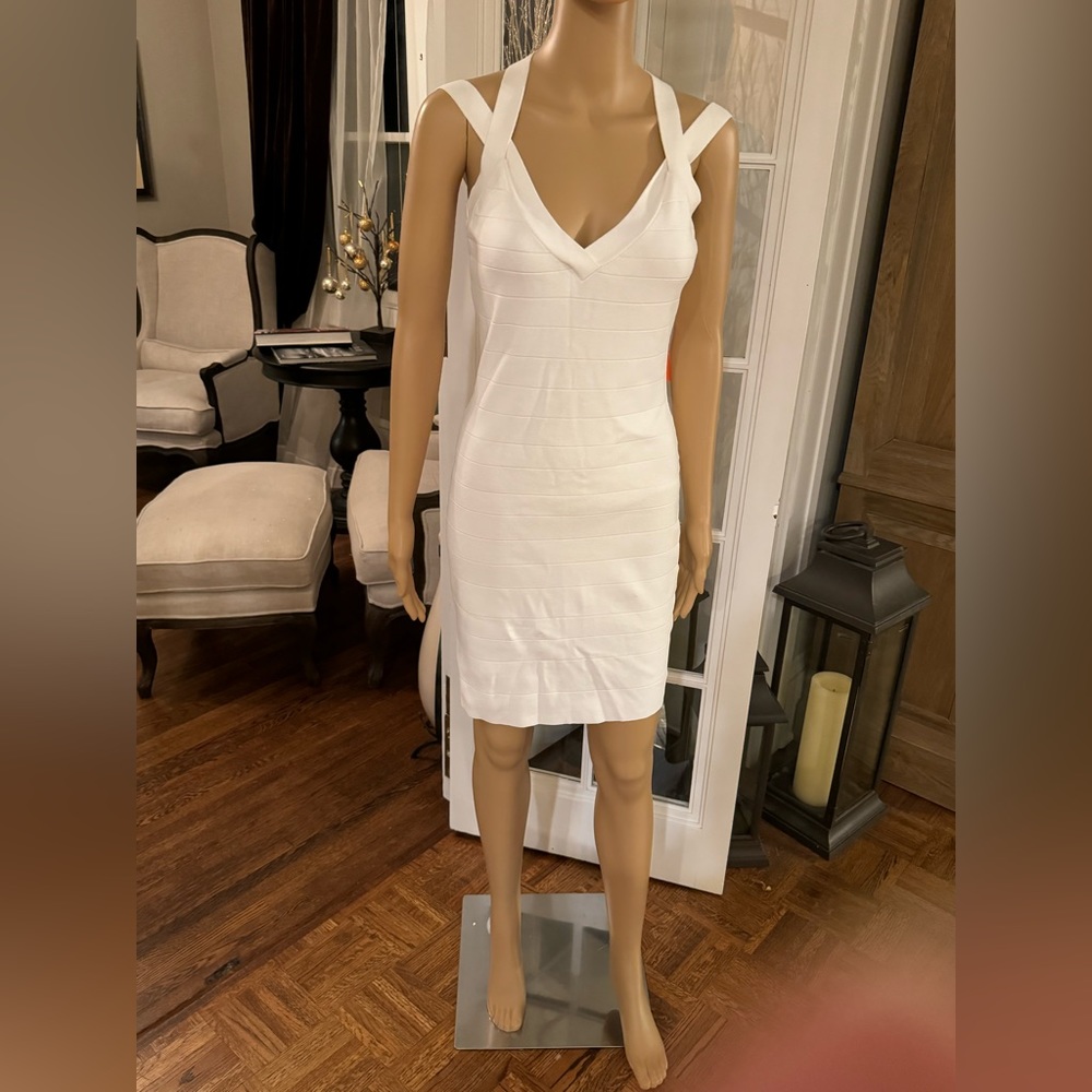 Fabulous white bandage dress, size 3 (large). Never worn/new with tags!